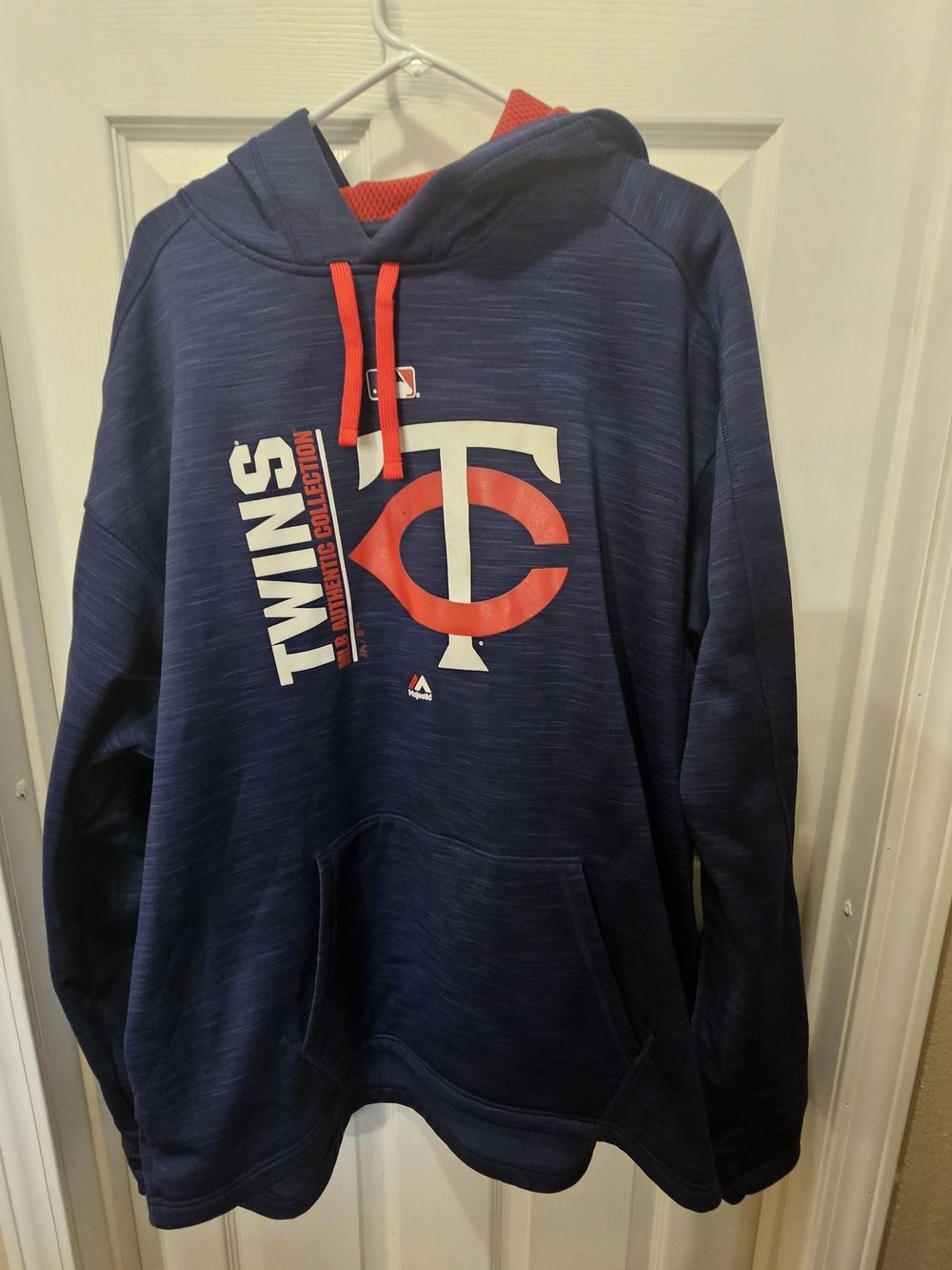 Majestic Navy Hoodie with Red Accents - Twins Logo 2XL